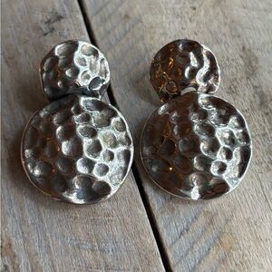Hammered Sterling Silver Statement Earrings